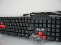 Клавиатура L-PRO 1118 extra USB 2.0 8 red keys, , black